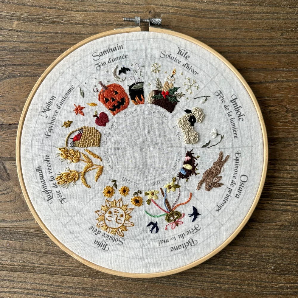 Sabbat Calendar Embroidery